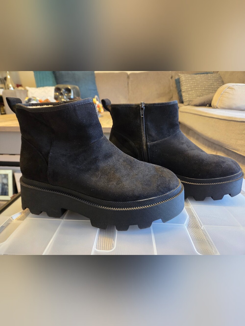 Univeral Threads Suede Chunky Platform Ankle Boot